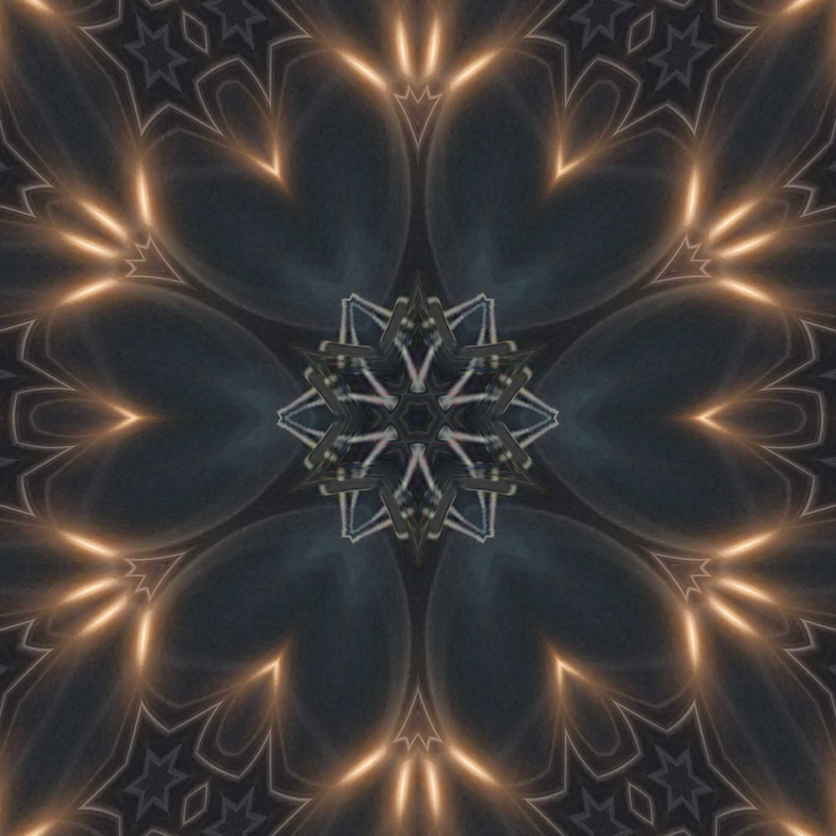 Celestial Bloom - Abstract Geometric Floral Art Print