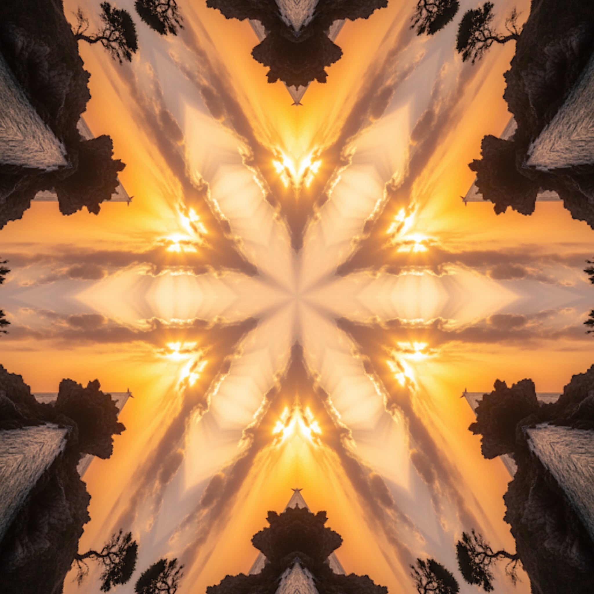 Blue Cobalt Mandala – Kaleidoscope Art Print by Kyle Dean Kennedy