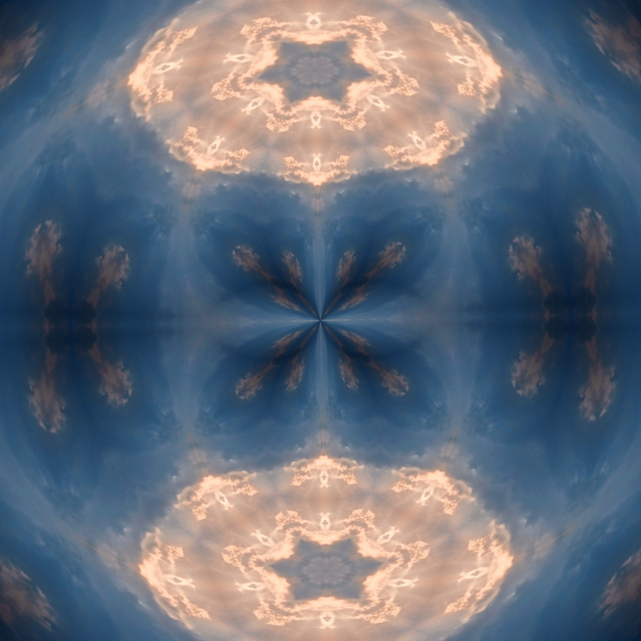 Blue Cobalt Mandala – Kaleidoscope Art Print by Kyle Dean Kennedy