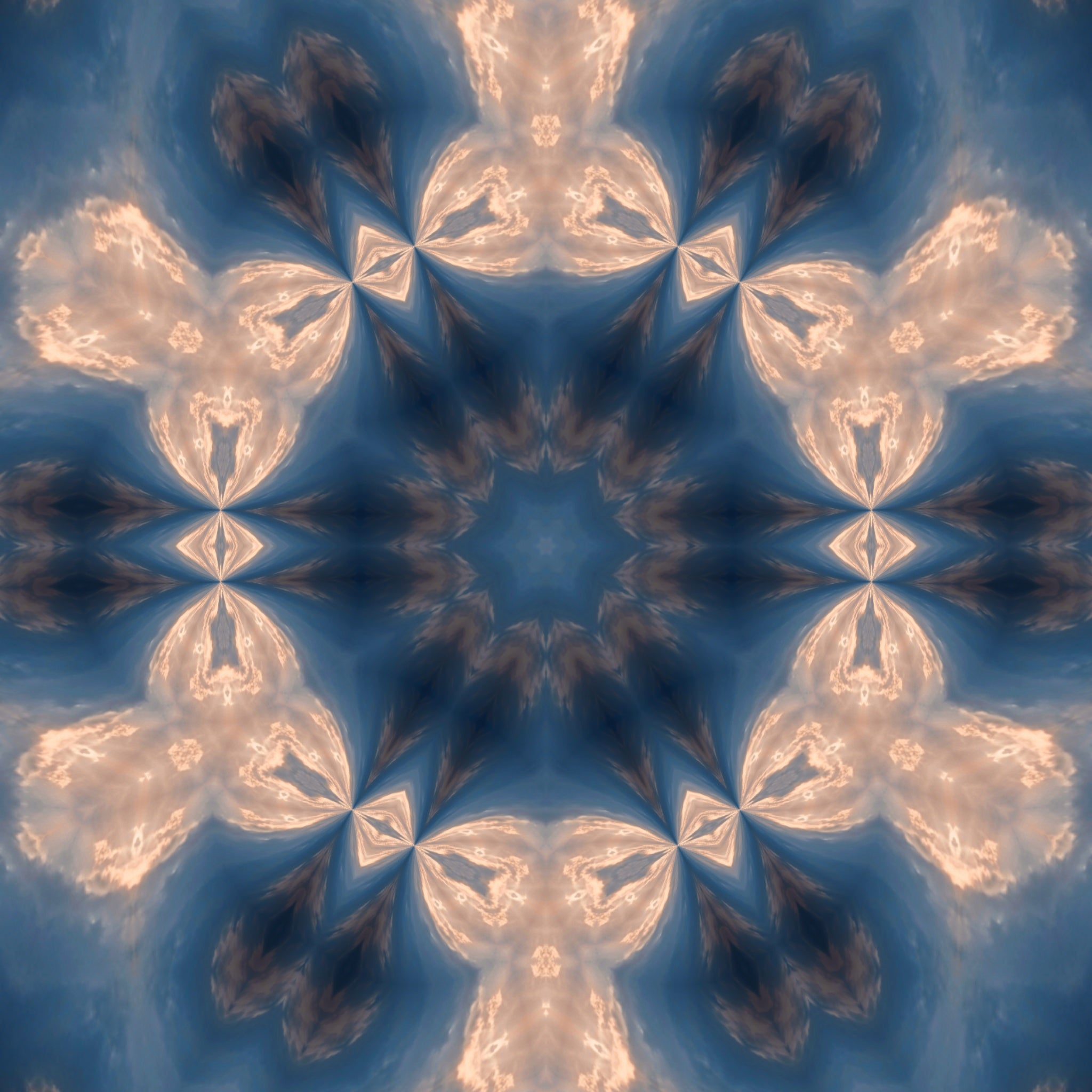 Blue Cobalt Mandala – Kaleidoscope Art Print by Kyle Dean Kennedy