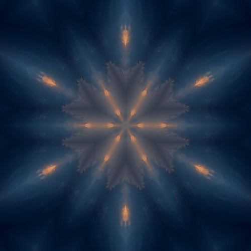 Dark fire star mandala kaleidoscope art print by Kyle Dean Kennedy