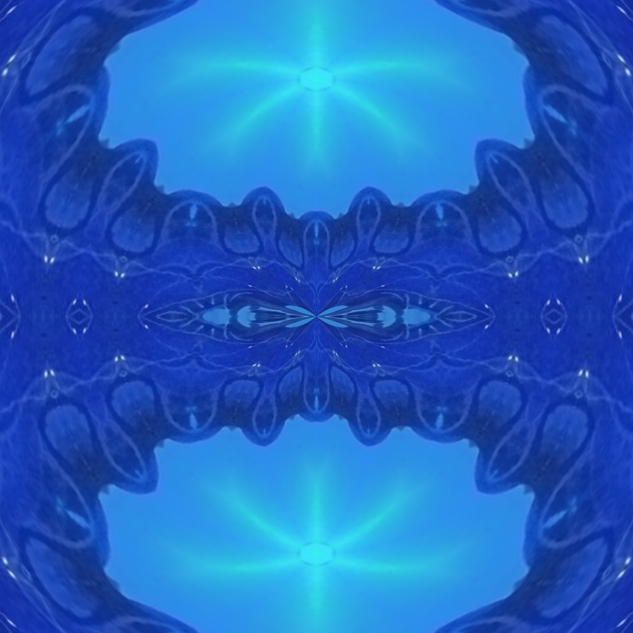 Blue Cobalt Mandala – Kaleidoscope Art Print by Kyle Dean Kennedy