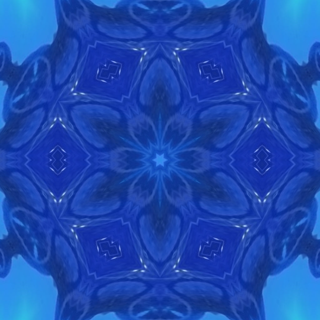 Blue Cobalt Mandala – Kaleidoscope Art Print by Kyle Dean Kennedy