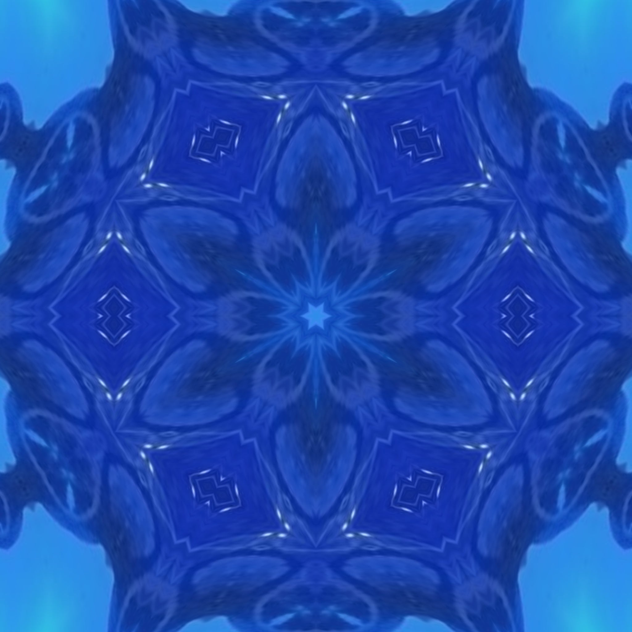 Blue Cobalt Mandala – Kaleidoscope Art Print by Kyle Dean Kennedy